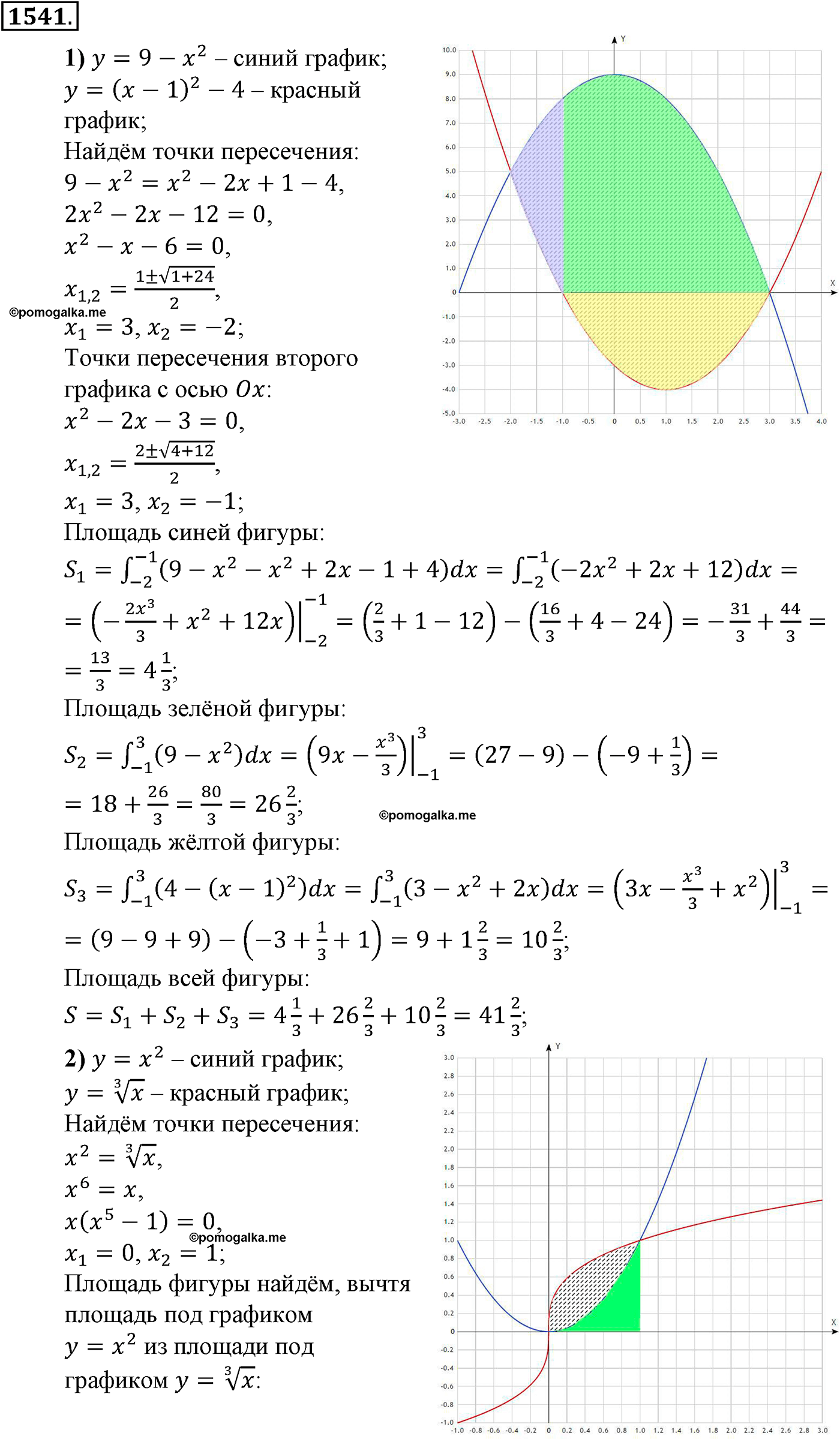 разбор задачи №1541 по алгебре за 10-11 класс из учебника Алимова, Колягина