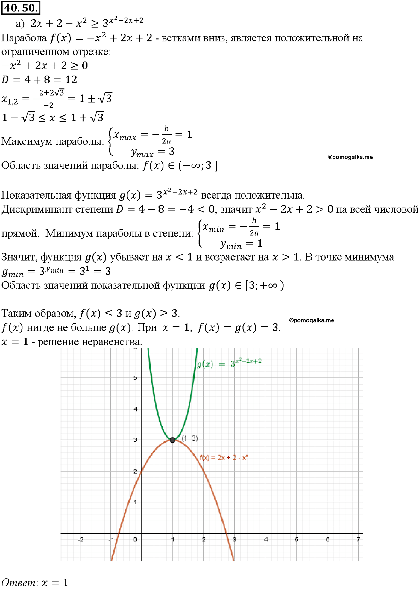 задача №40.50 алгебра 10-11 класс Мордкович