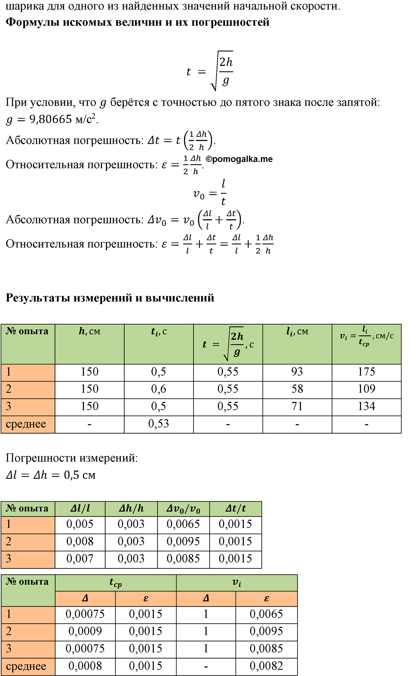 лабораторная работа №4 физика 10 класс Микишев
