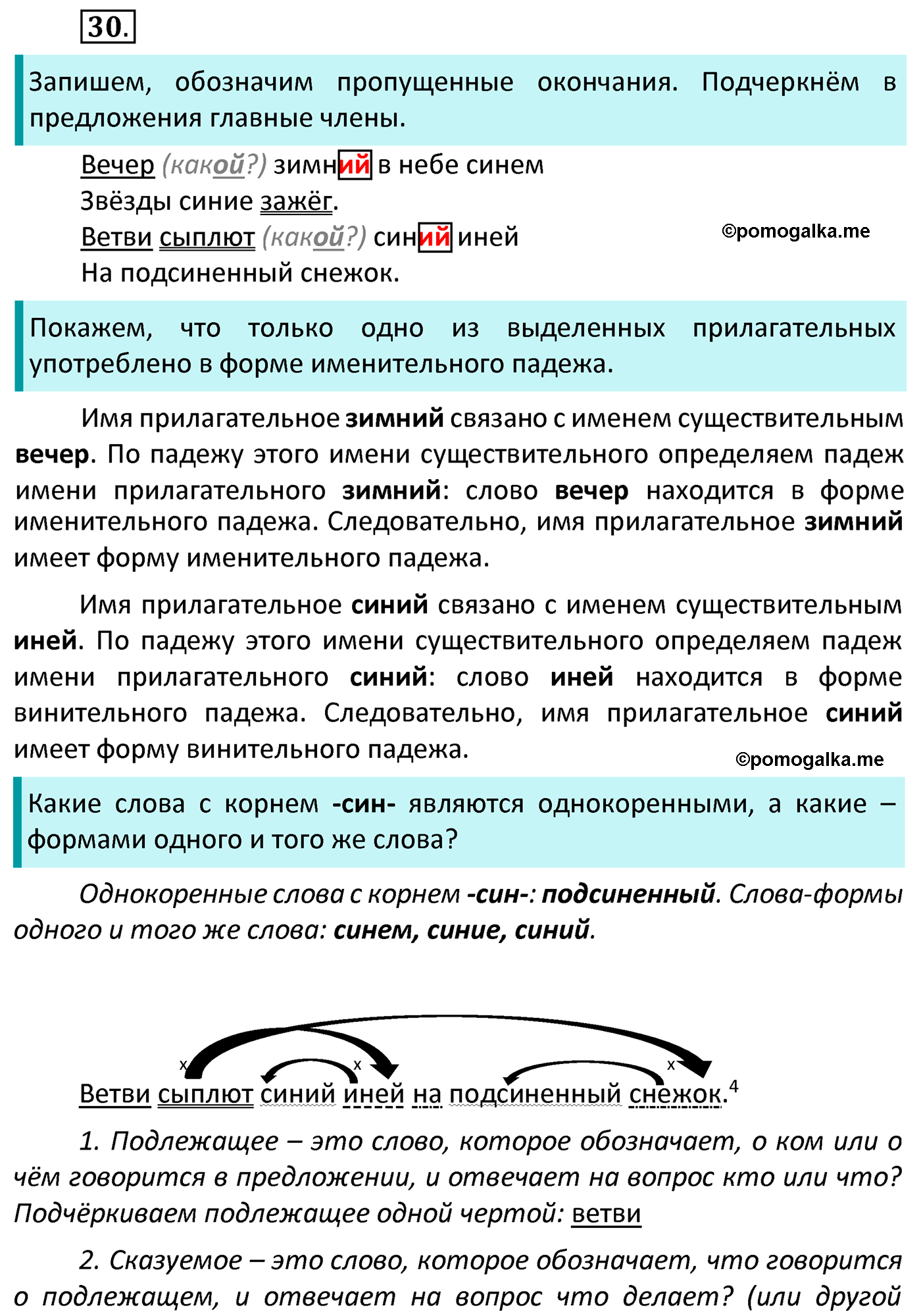 часть 2 страница 18 упражнение 30 русский язык 4 класс Канакина 2022 год