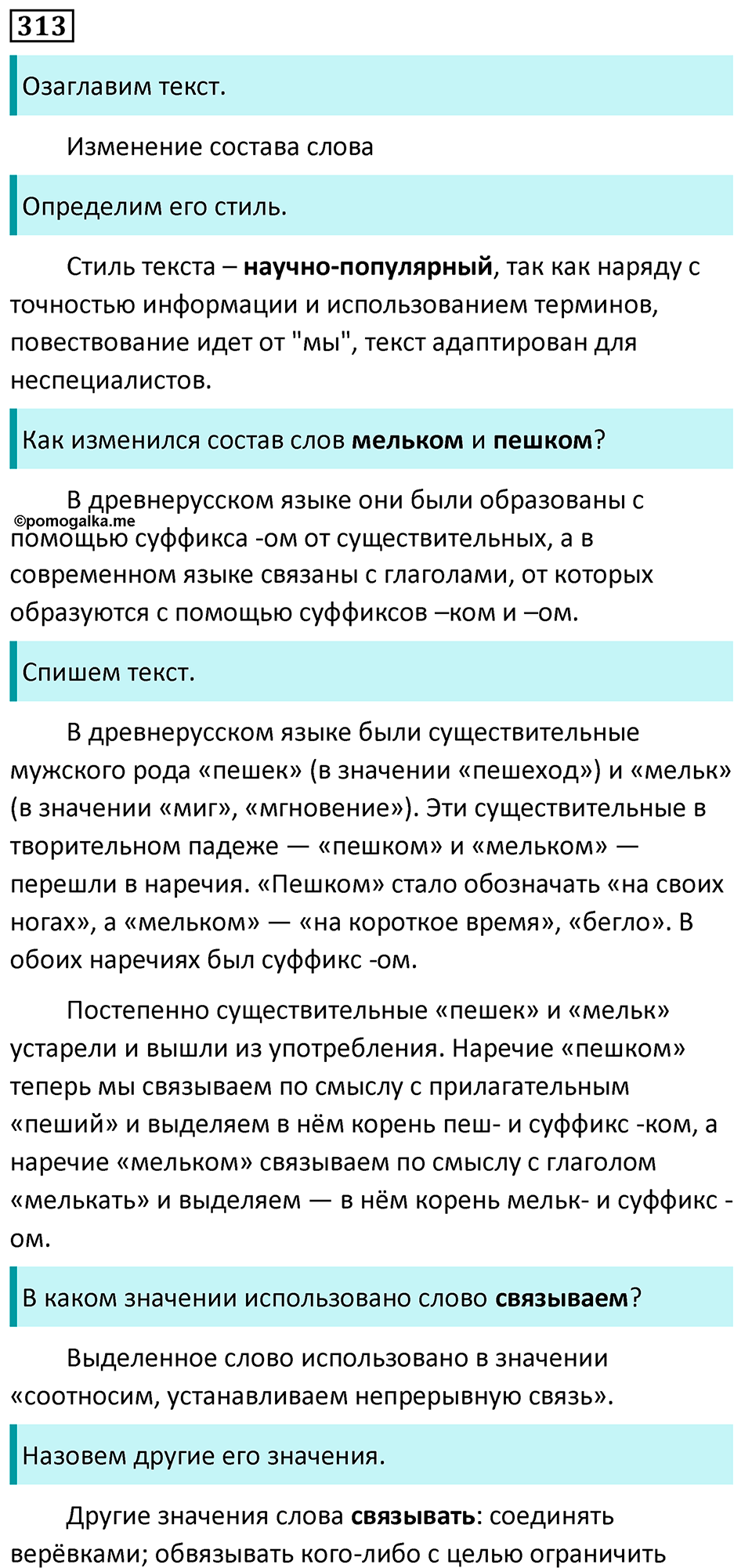 страница 183 упражнение 313 русский язык 7 класс Баранов, Ладыженская 2023 год