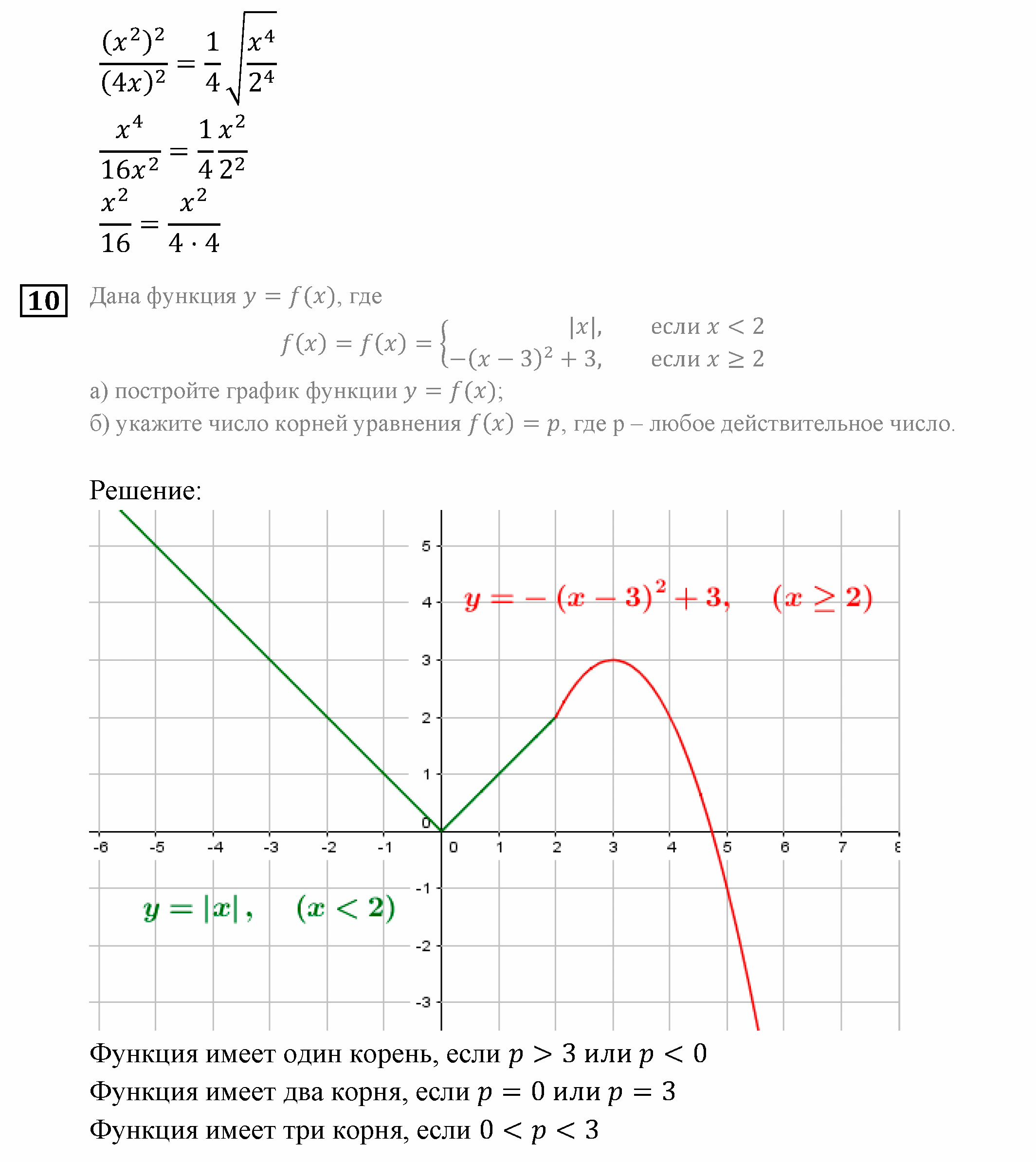 Домашняя контрольная работа 3 Вариант №1 алгебра 9 класс Мордкович