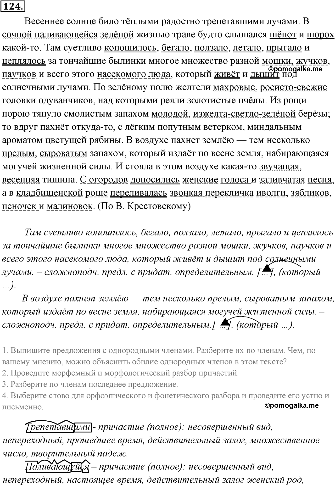 упражнение №124 русский язык 9 класс Разумовская
