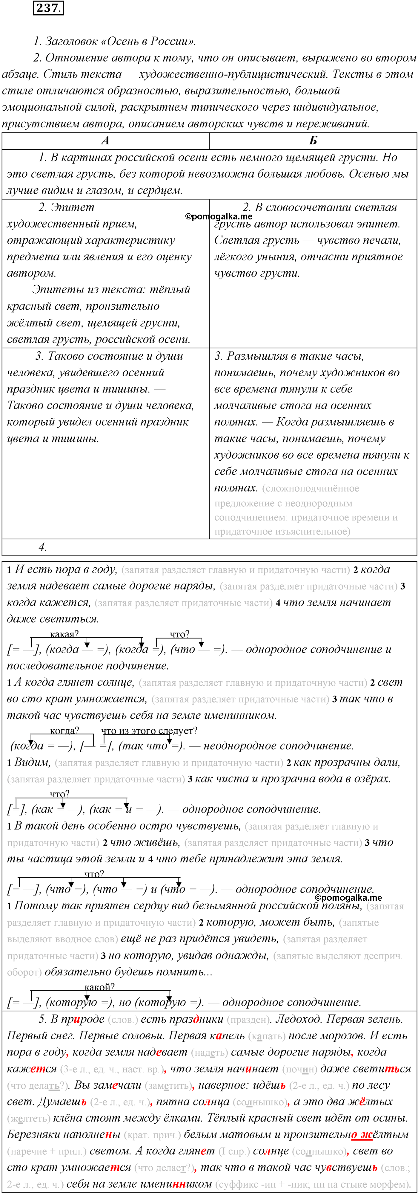 страница 132 упражнение 237 русский язык 9 класс Рыбченкова учебник 2022 год