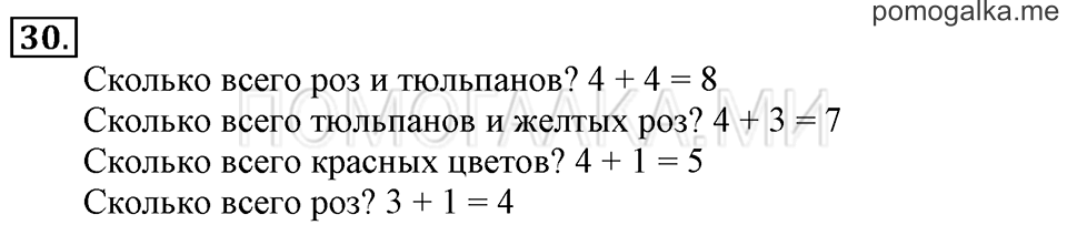 Задача №30 математика 1 класс Рудницкая