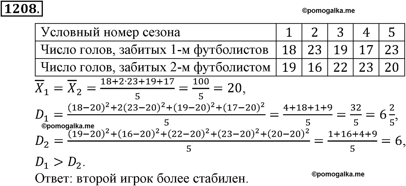 разбор задачи №1208 по алгебре за 10-11 класс из учебника Алимова, Колягина
