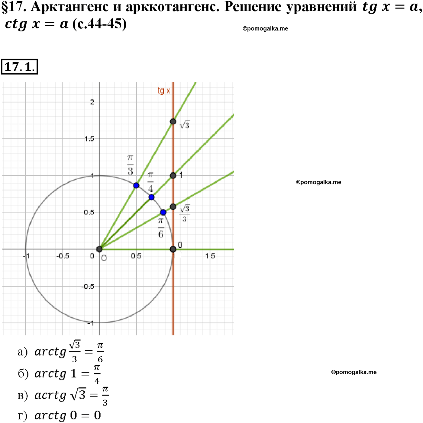 задача №17.1 алгебра 10-11 класс Мордкович