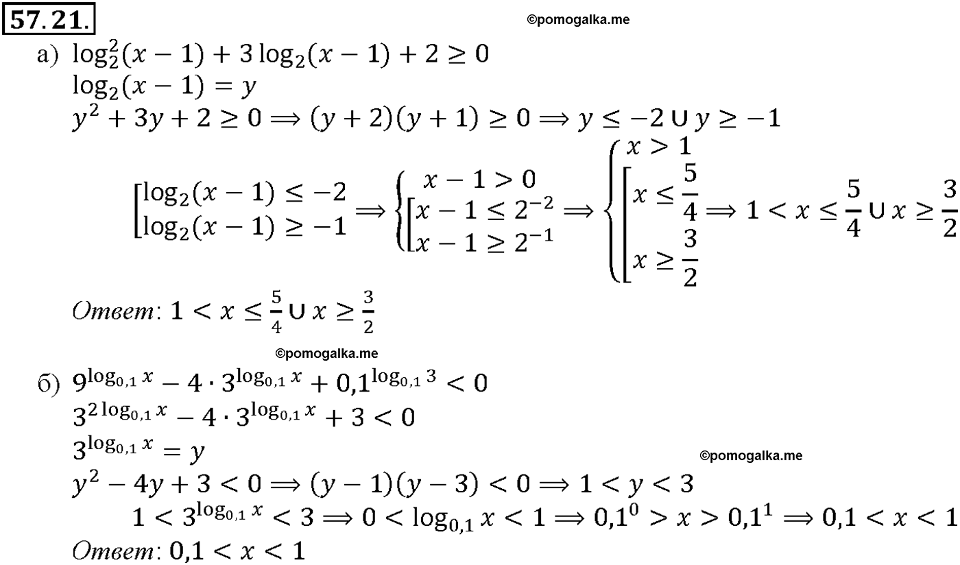 задача №57.21 алгебра 10-11 класс Мордкович