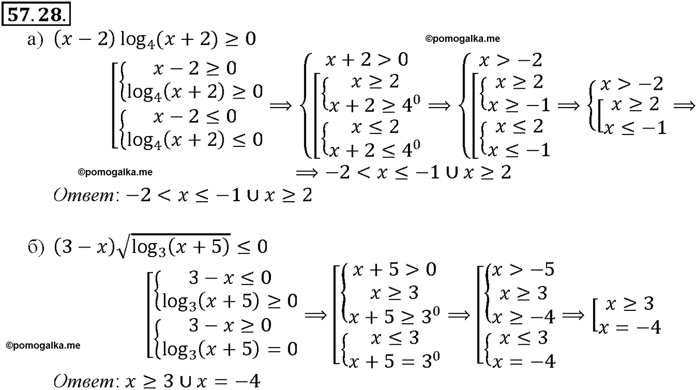 задача №57.28 алгебра 10-11 класс Мордкович