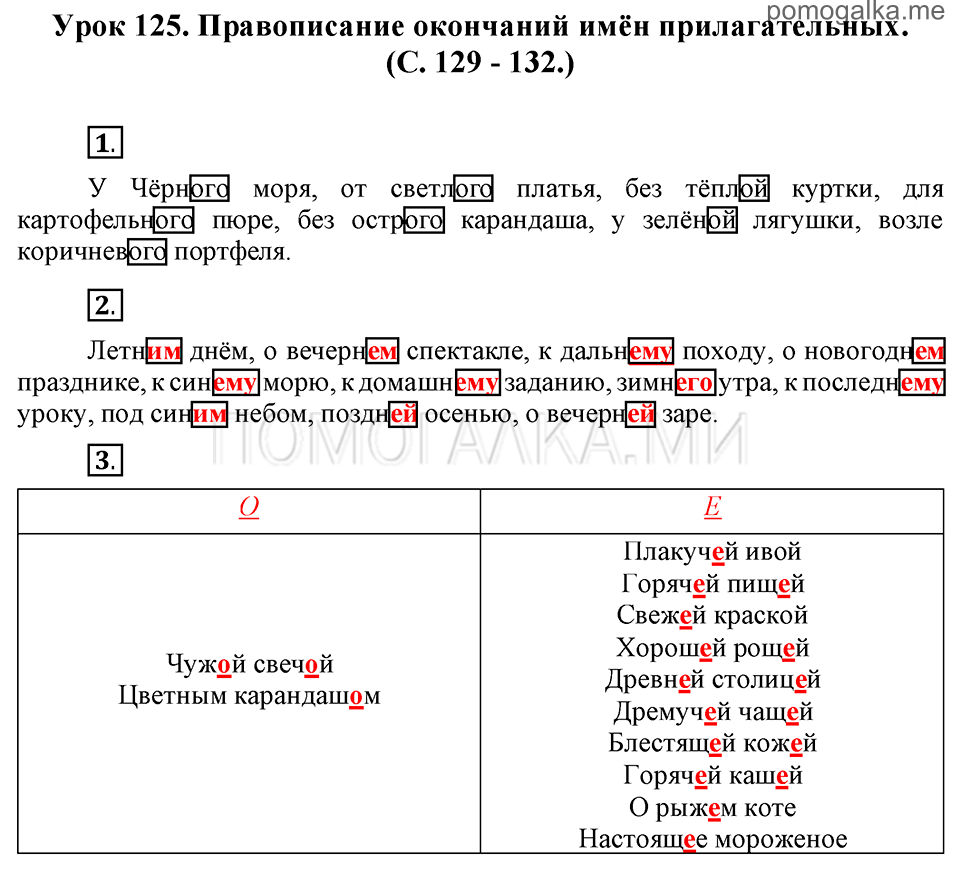 часть 2 страницы 129-132 урок 125 русский язык 3 класс Иванов, Евдокимова, Кузнецова