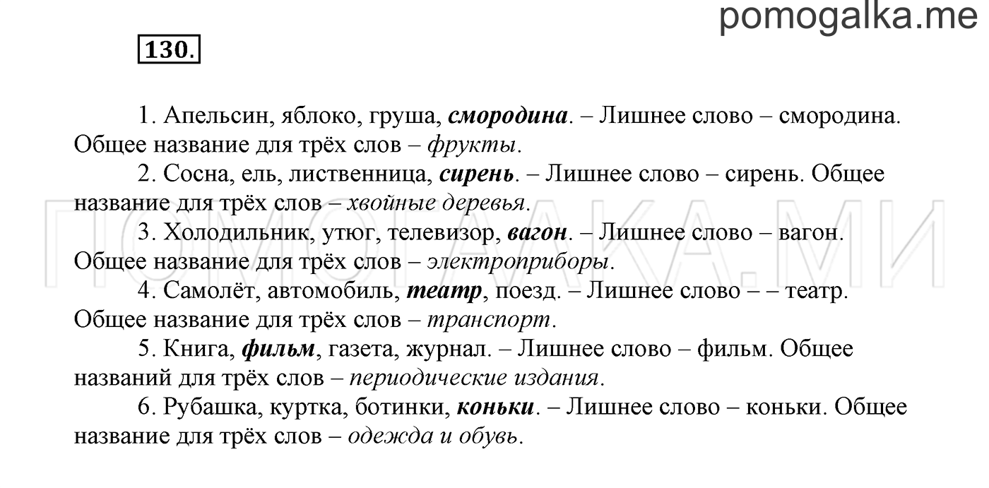 страница 81 Упражнение №130 русский язык 3 класс Климанова, Бабушкина часть 1