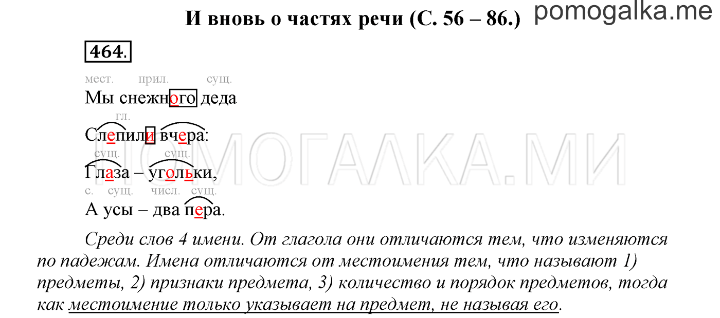 страница 56 упражнение 464 русский язык 3 класс соловейчик 2 часть 2019 год