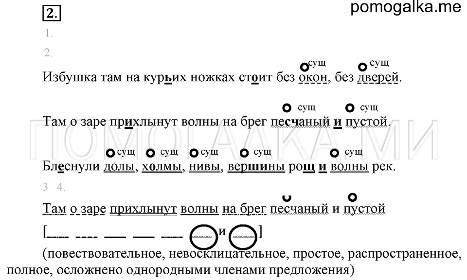 Упражнения для работы дома, задание №2 страница 61 русский язык 4 класс Бунеев, Бунеева, Пронина