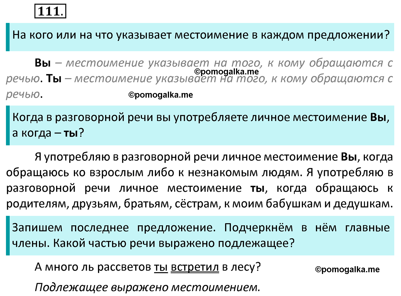 часть 2 страница 53 упражнение 111 русский язык 4 класс Канакина 2022 год
