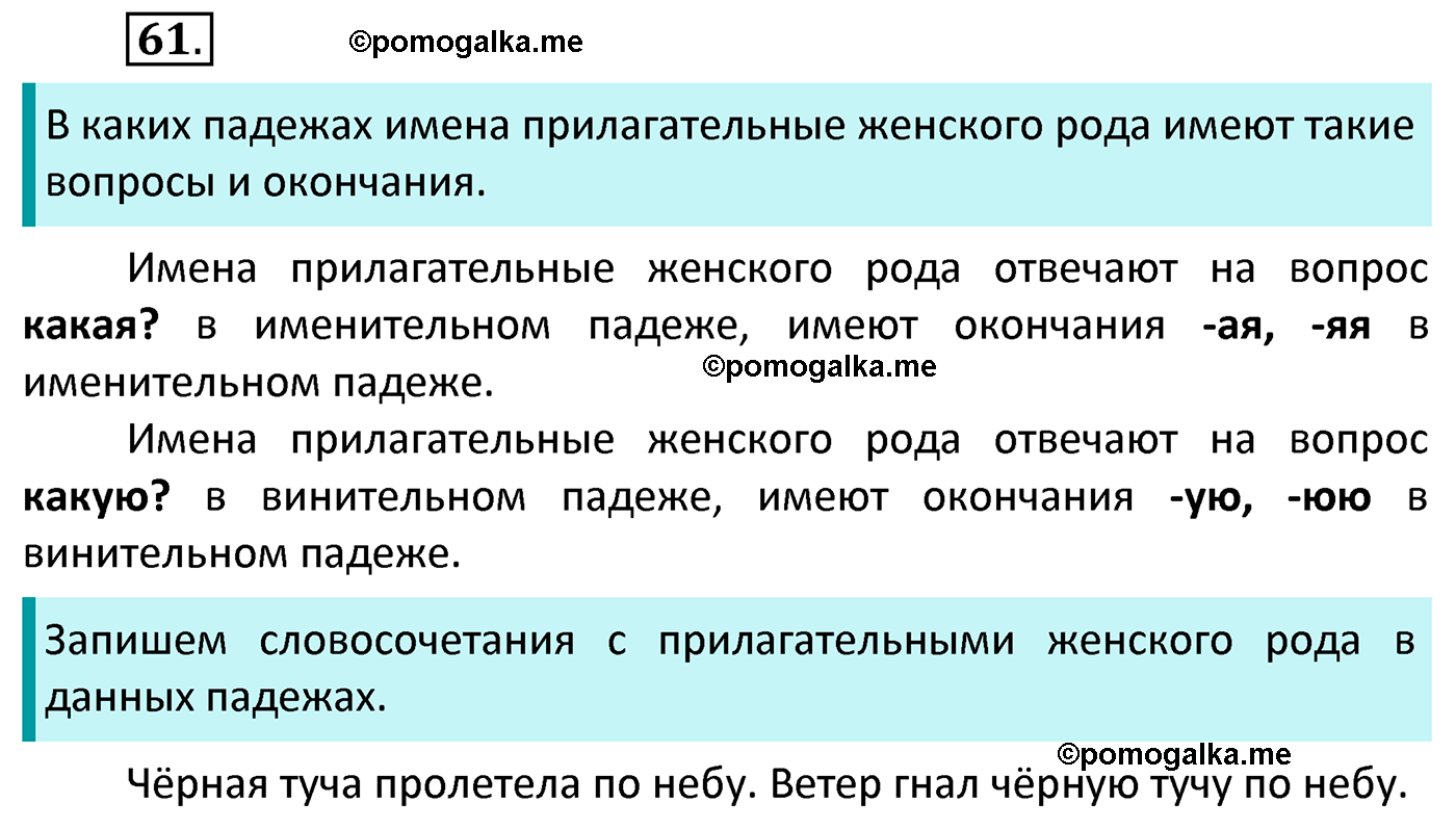 часть 2 страница 30 упражнение 61 русский язык 4 класс Канакина 2022 год