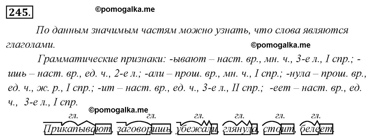 упражнение №245 русский язык 4 класс Канакина, Горецкий