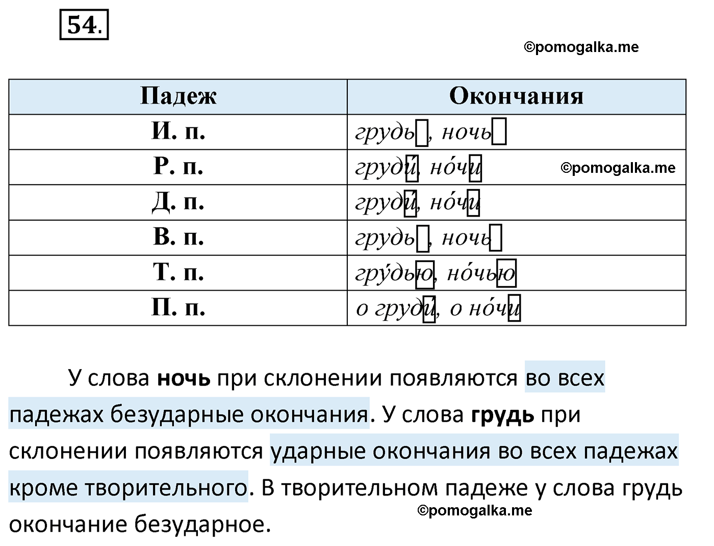 упражнение №54 русский язык 4 класс Климанова 2022 год