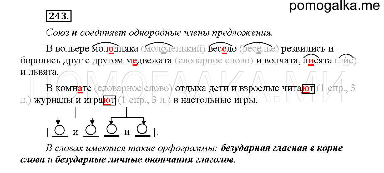 Часть 1 страница 107 Упражнение 243 русский язык 4 класс Желтовская 2013 год