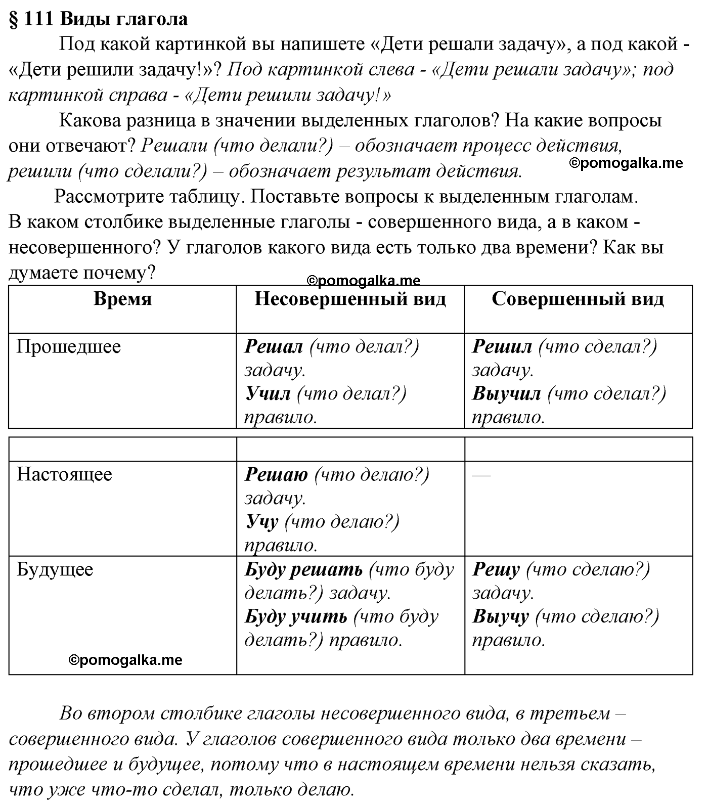 Вопросы к §111 русский язык 5 класс Ладыженская, Баранов, Тростенцова 2012 год