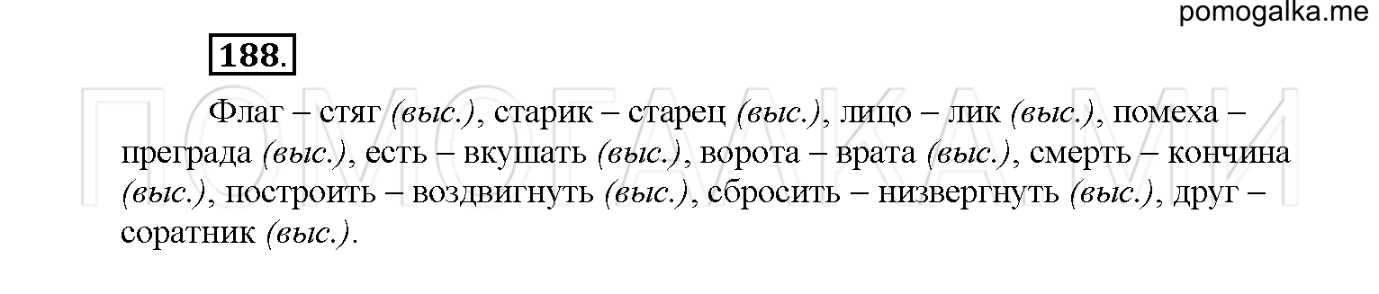 упражнение №188 русский язык 6 класс Рыбченкова