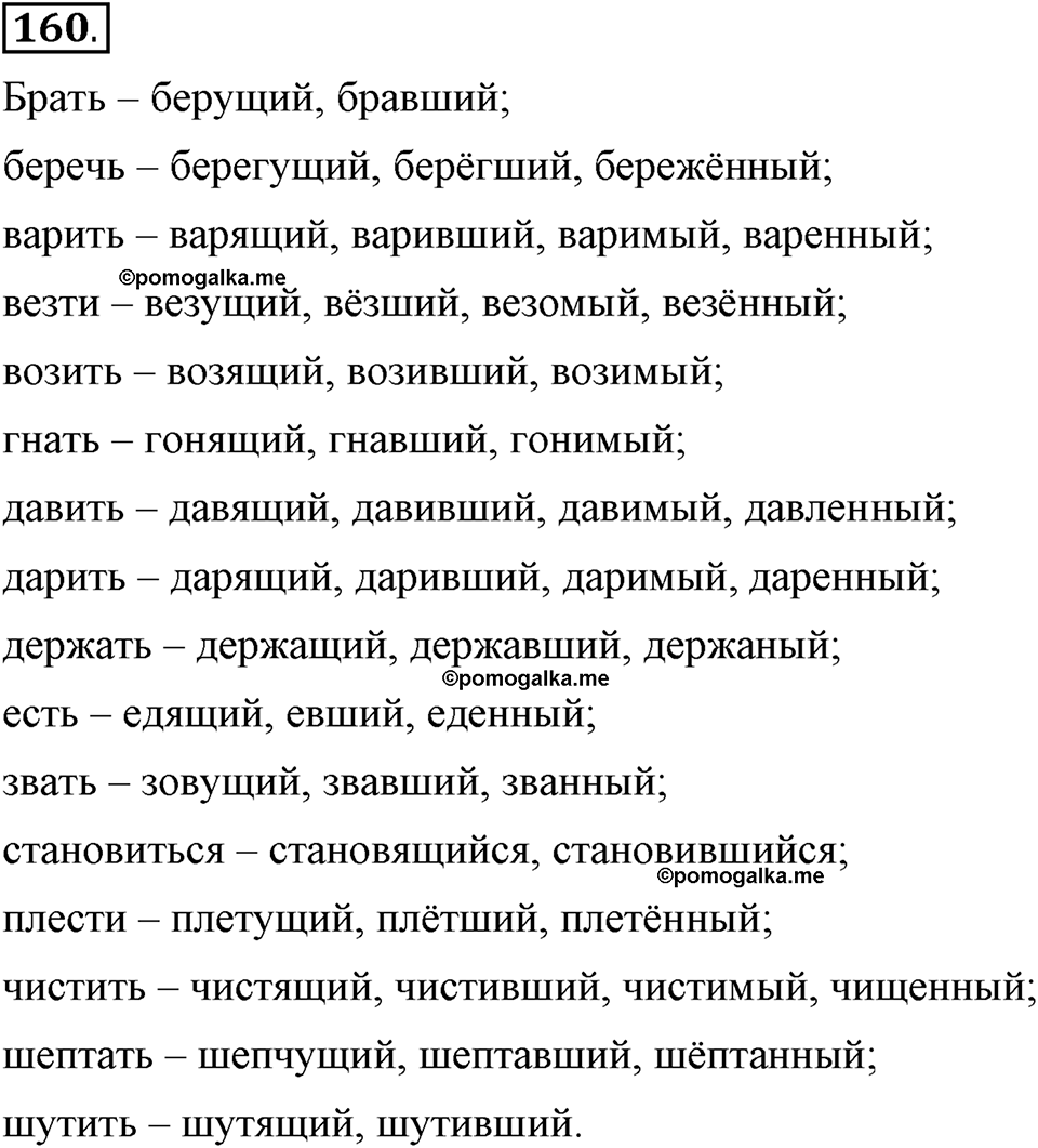 Глава 5. Упражнение №160 русский язык 6 класс Шмелёв