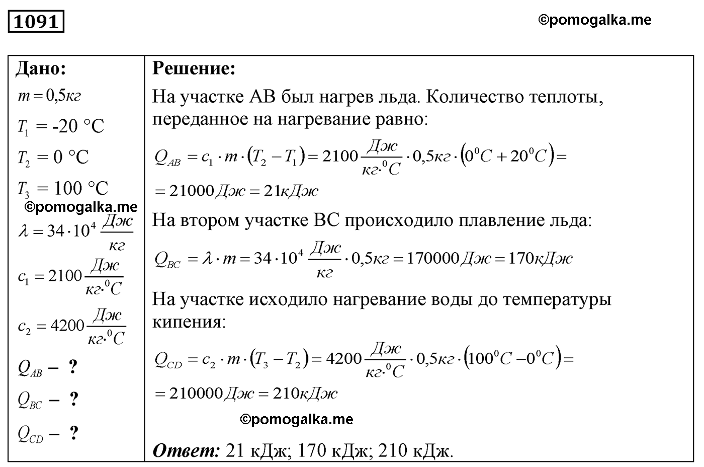 номер №1091 физика 7 8 9 класс Лукашик сборник задач