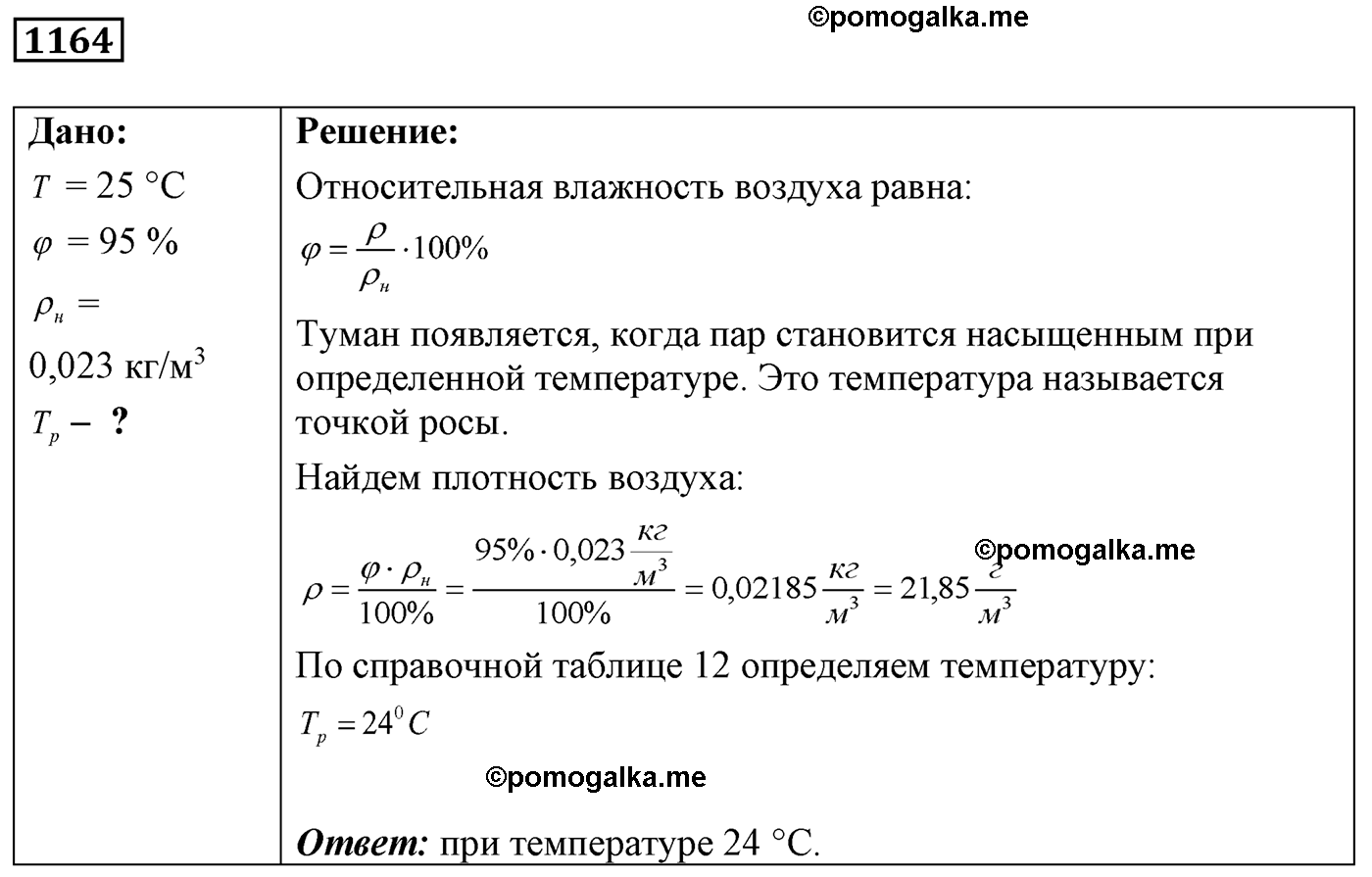 номер №1164 физика 7 8 9 класс Лукашик сборник задач