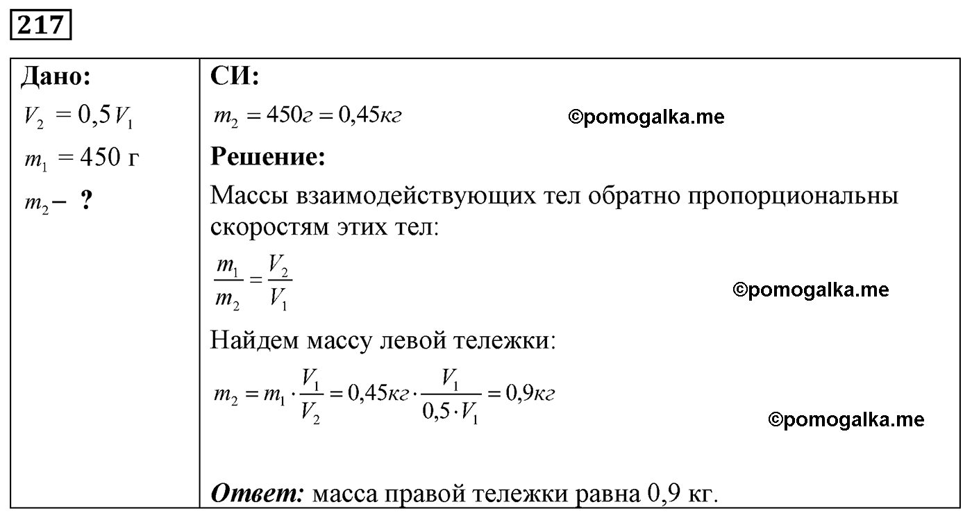 номер №217 физика 7 8 9 класс Лукашик сборник задач