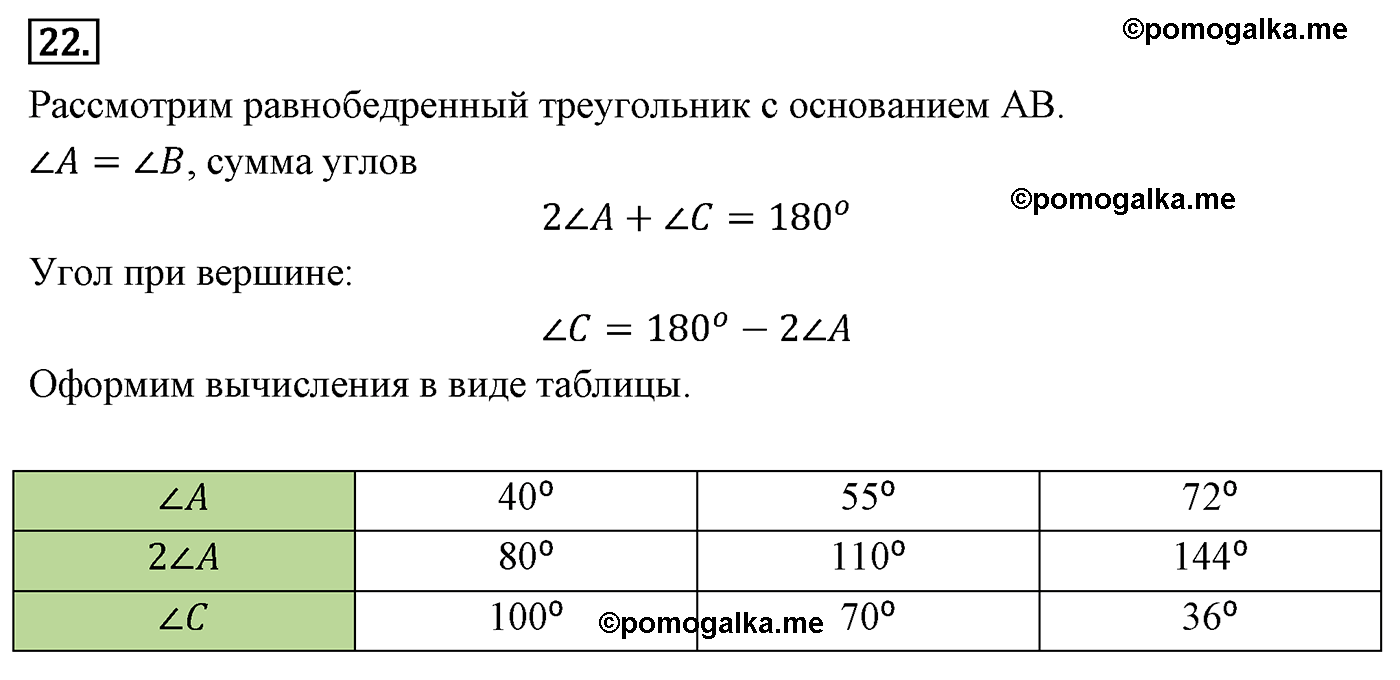 Параграф 4 Номер №22 геометрия 7 класс Погорелов