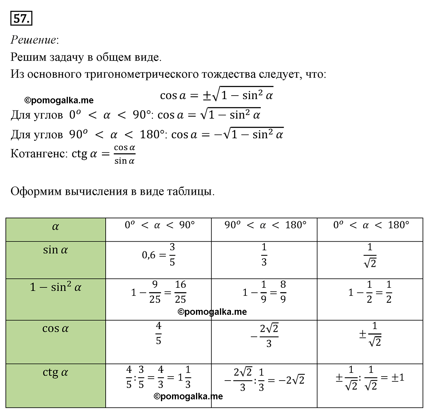 Параграф 8 Номер №57 геометрия 8 класс Погорелов