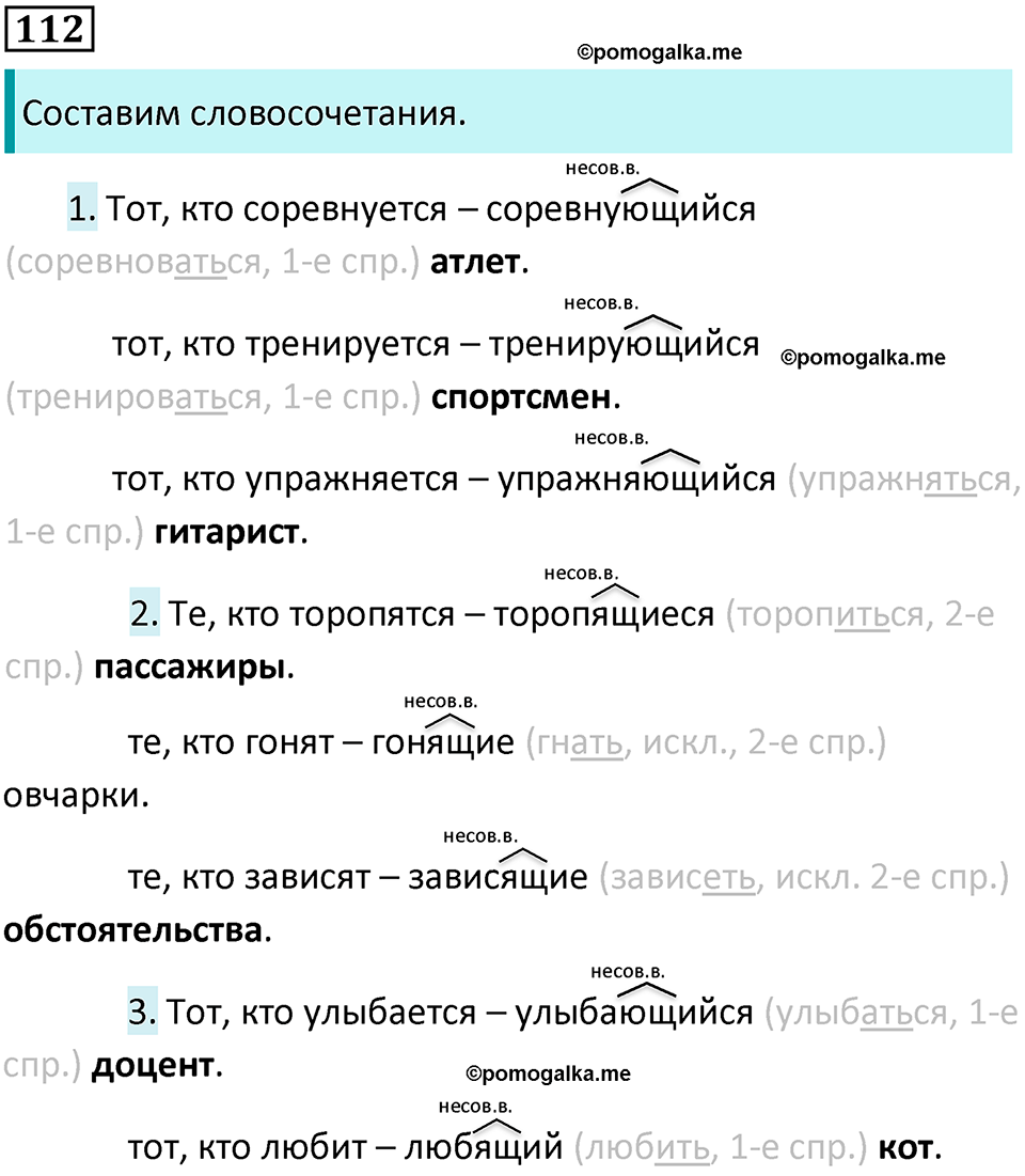 страница 60 упражнение 112 русский язык 7 класс Баранов, Ладыженская 2021-2022 год