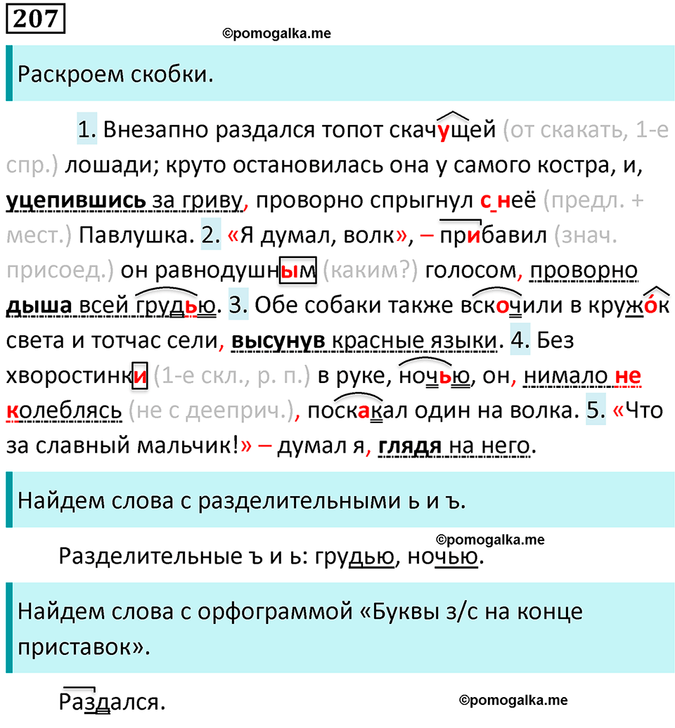 страница 110 упражнение 207 русский язык 7 класс Баранов, Ладыженская 2021-2022 год