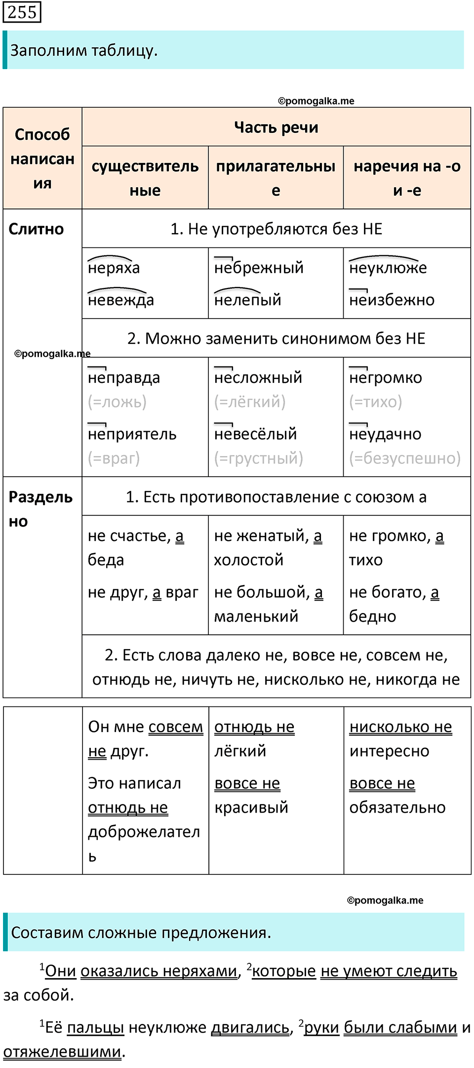 страница 135 упражнение 255 русский язык 7 класс Баранов, Ладыженская 2021-2022 год