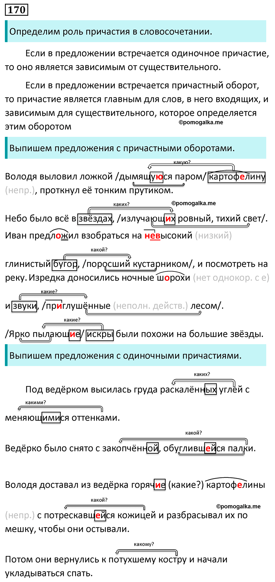 страница 96 упражнение 170 русский язык 7 класс Баранов, Ладыженская 2023 год