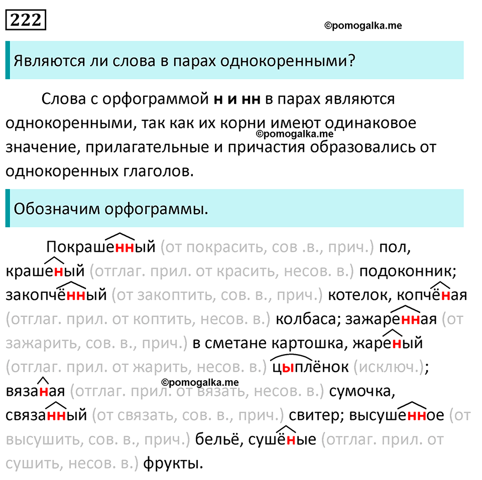 страница 128 упражнение 222 русский язык 7 класс Баранов, Ладыженская 2023 год