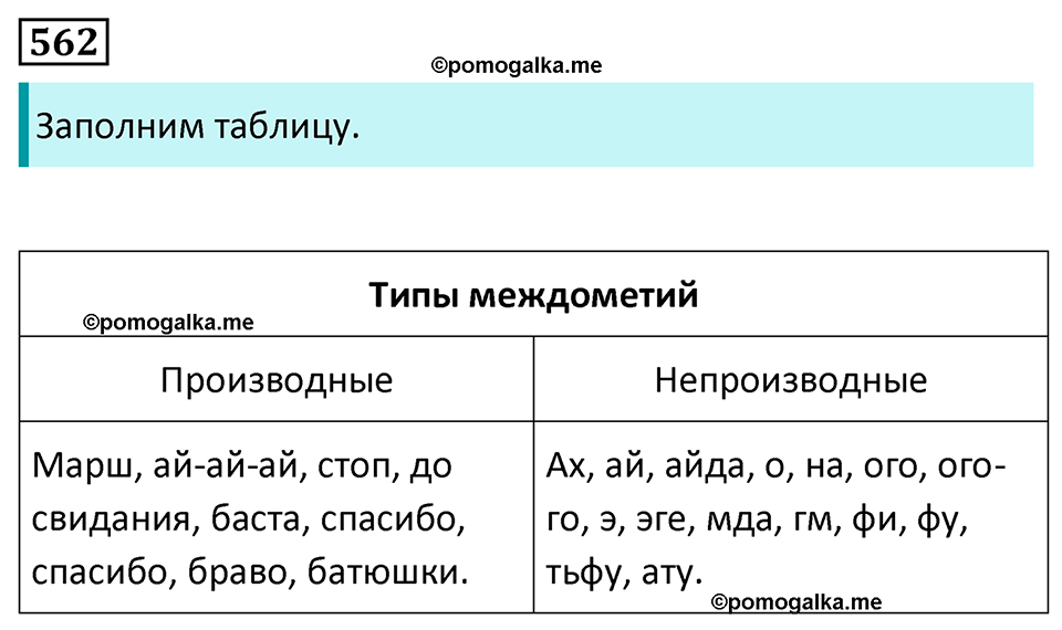 страница 108 упражнение 562 русский язык 7 класс Баранов, Ладыженская 2023 год