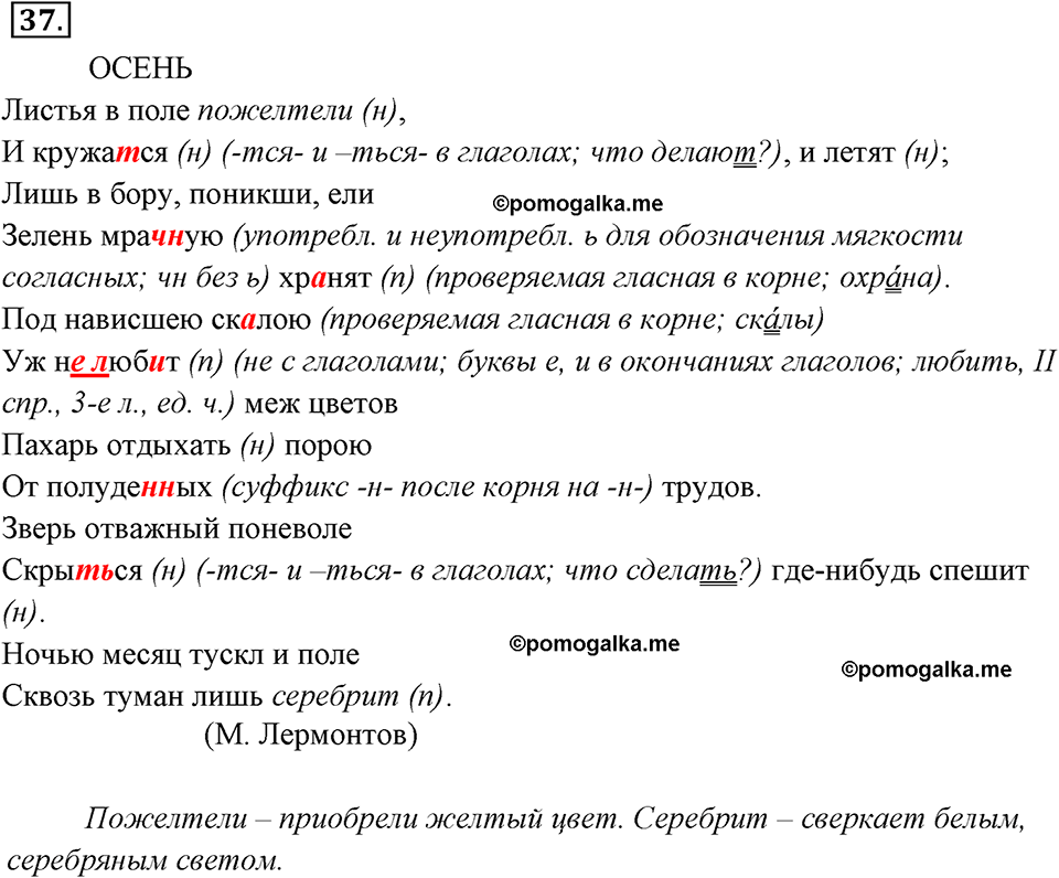 упражнение №37 русский язык 7 класс Ладыженская, Баранов