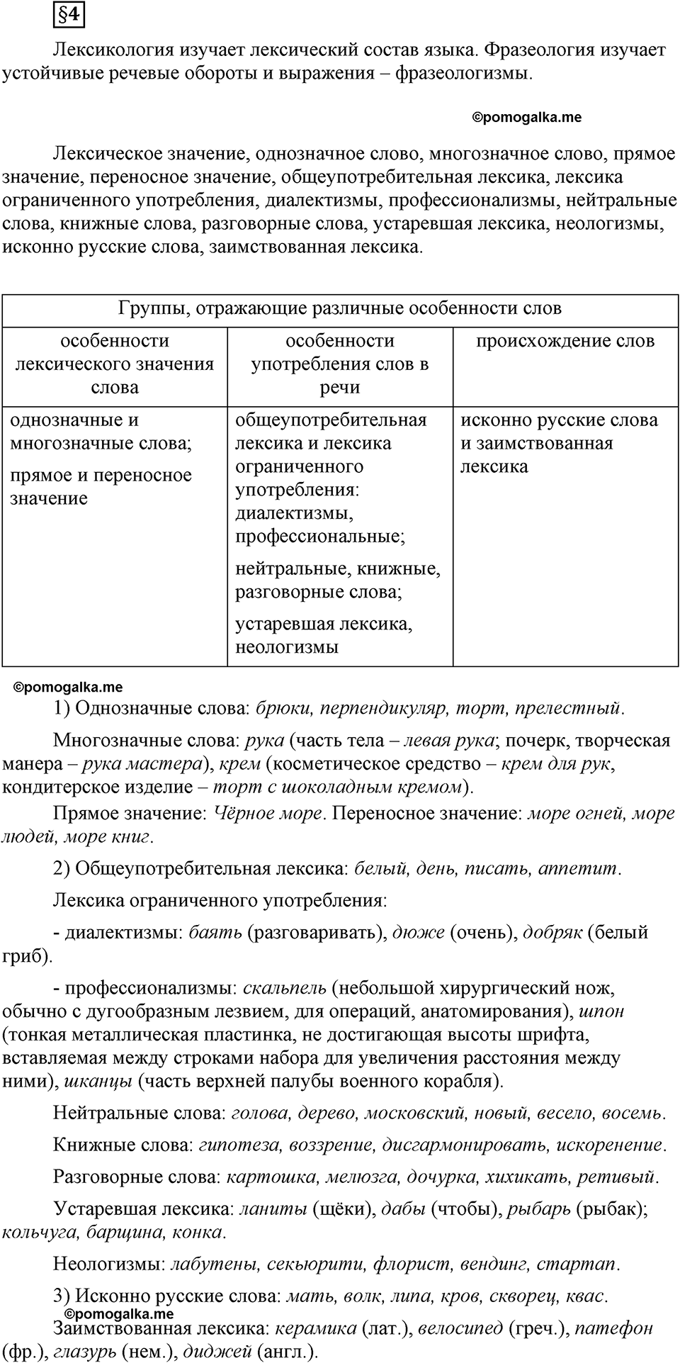 часть 1 страница 28 вопрос к §4 русский язык 7 класс Львова 2014 год