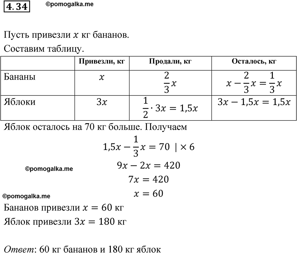 страница 25 номер 4.34 алгебра 7 класс Мордкович 2021 год