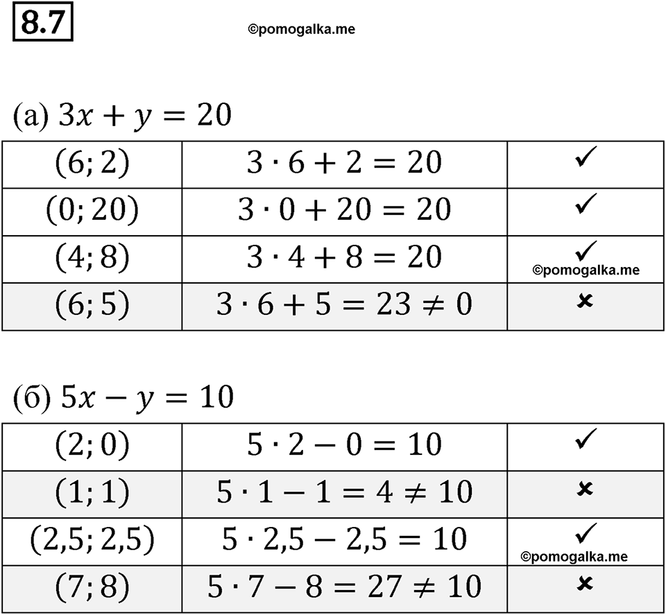 страница 42 номер 8.7 алгебра 7 класс Мордкович 2021 год