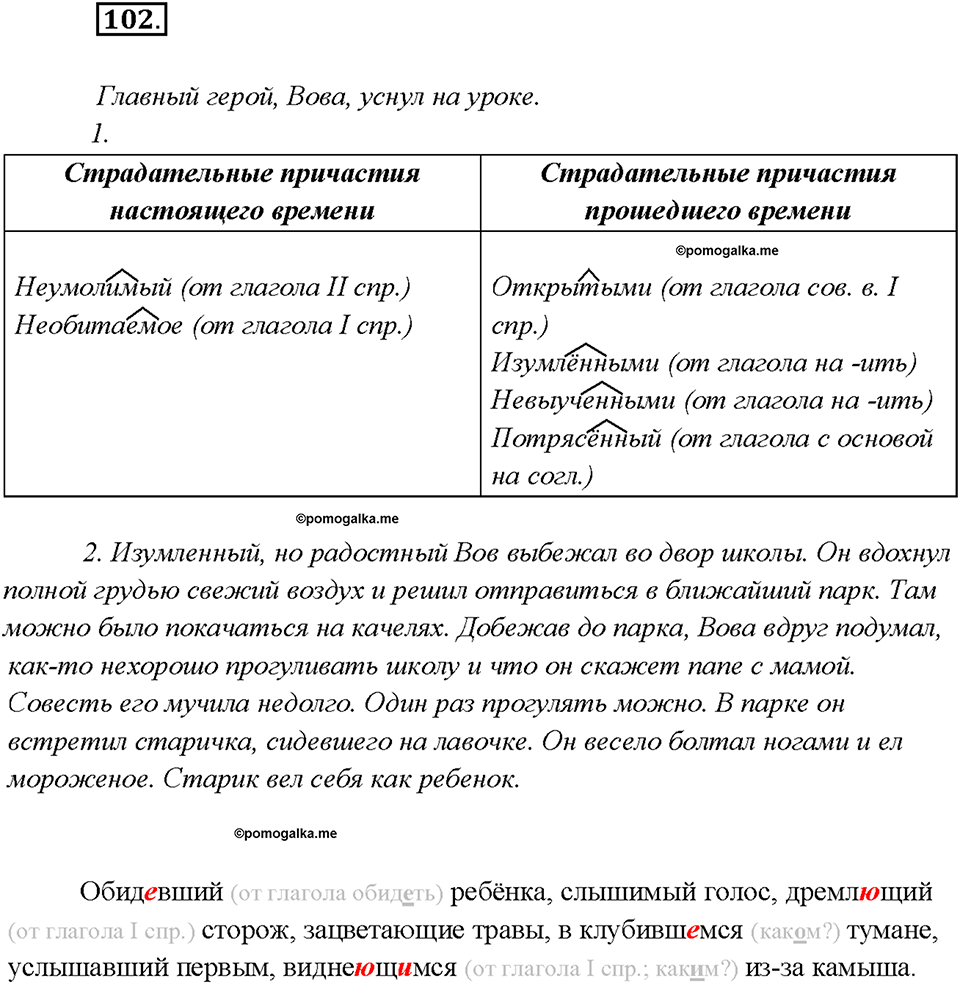 страница 53 упражнение 102 русский язык 7 класс Рыбченкова 2015 год