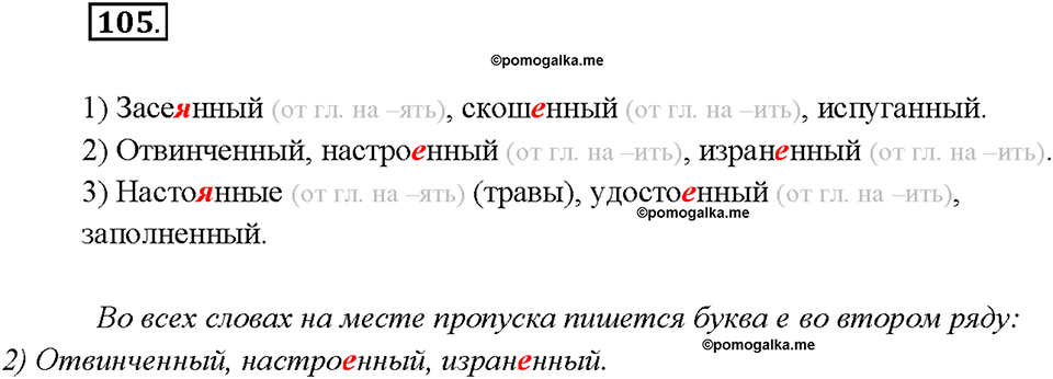 страница 55 упражнение 105 русский язык 7 класс Рыбченкова 2015 год