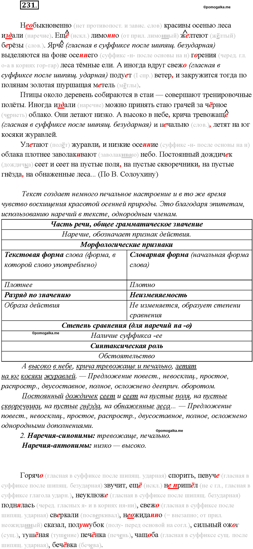 страница 123 упражнение 231 русский язык 7 класс Рыбченкова 2015 год