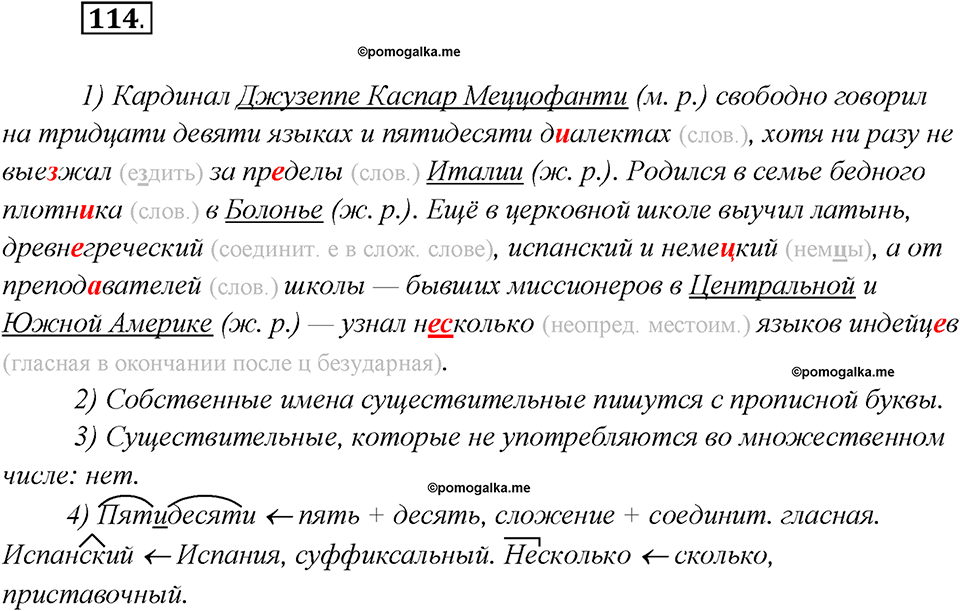 Глава 1. Упражнение №114 русский язык 7 класс Шмелев