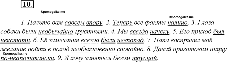 Глава 3. Упражнение №10 русский язык 7 класс Шмелев