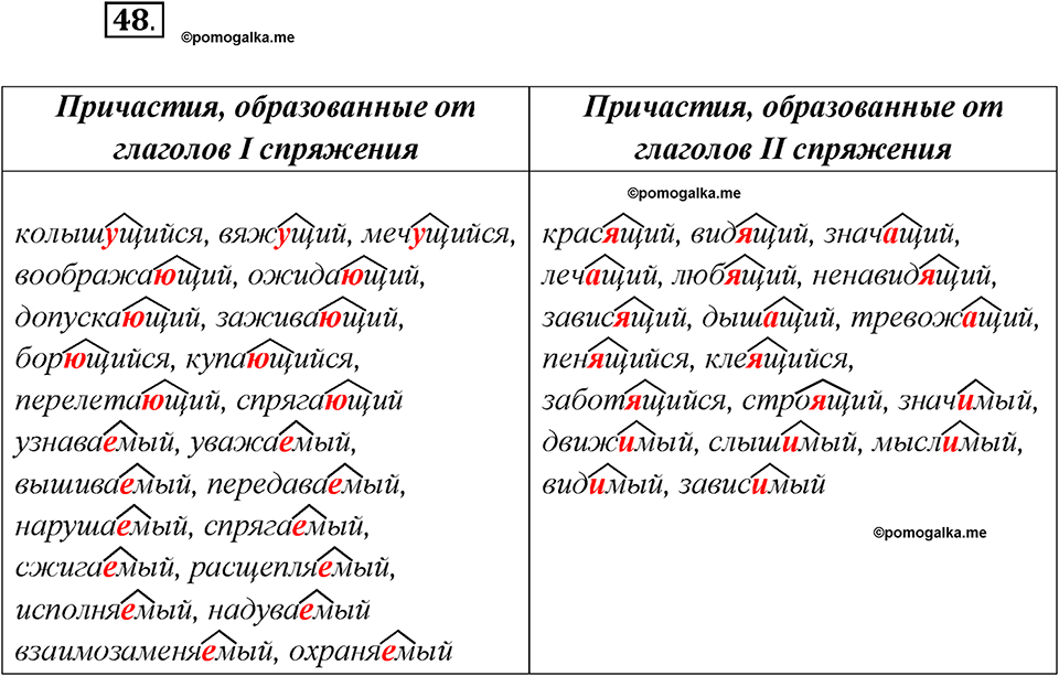 Глава 5. Упражнение №48 русский язык 7 класс Шмелев