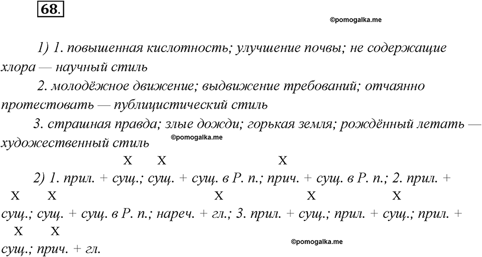 Глава 5. Упражнение №68 русский язык 7 класс Шмелев