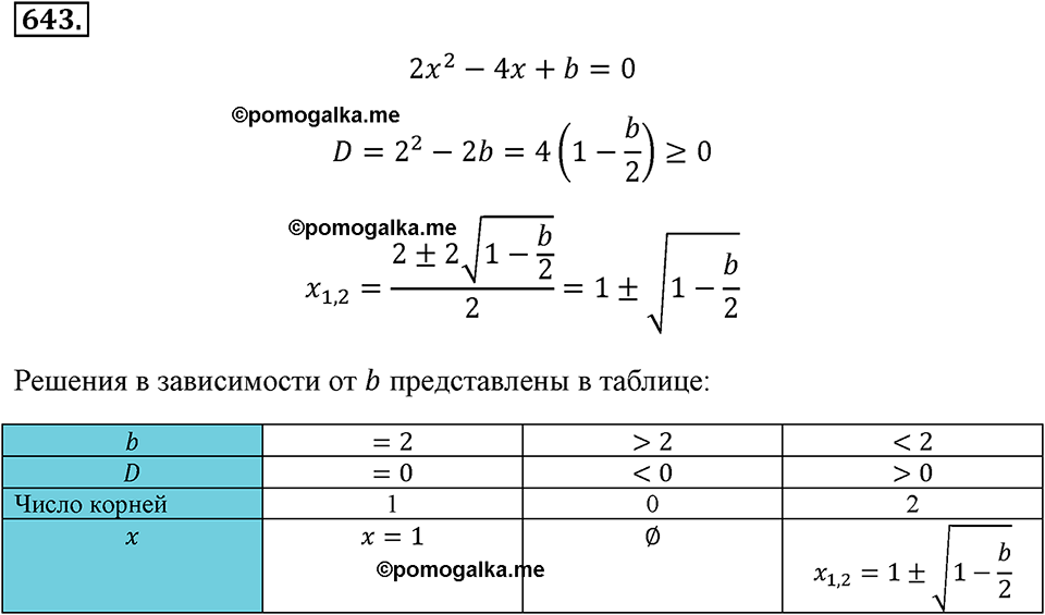 страница 150 номер 643 алгебра 8 класс Макарычев 2013 год