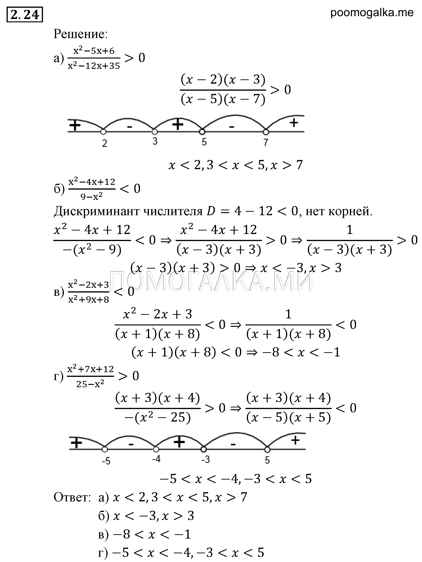 задача №2.24 алгебра 9 класс Мордкович