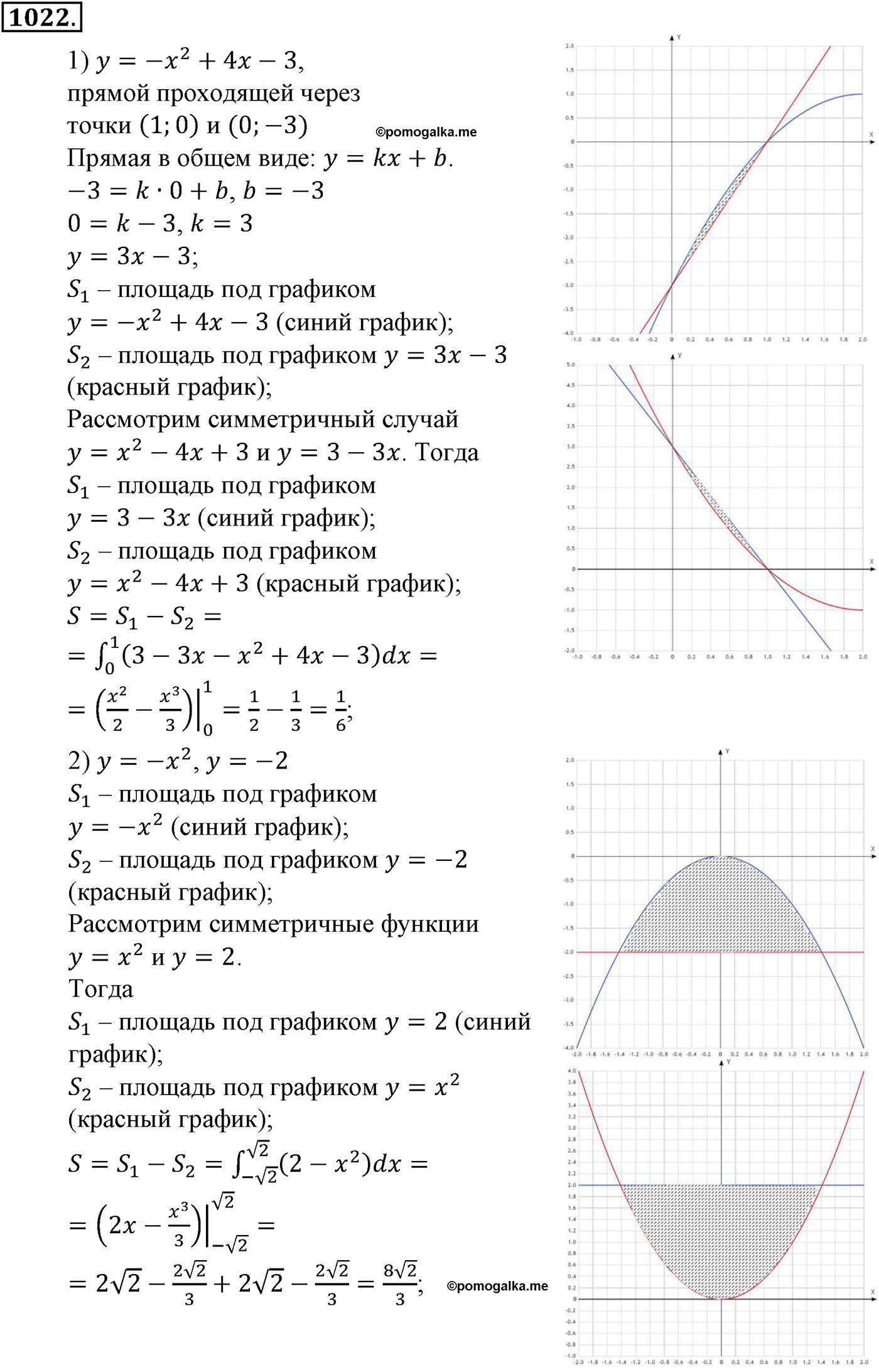 разбор задачи №1022 по алгебре за 10-11 класс из учебника Алимова, Колягина